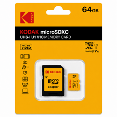Kodak 64GB microSD Kart (microSDXC UHS-I U1 V10) (Sarı)